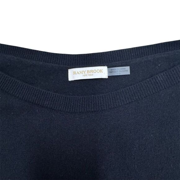 GUC Ramy Brook Women's Black Off-Shoulder Sweater Dress Size M - Picture 5 of 6